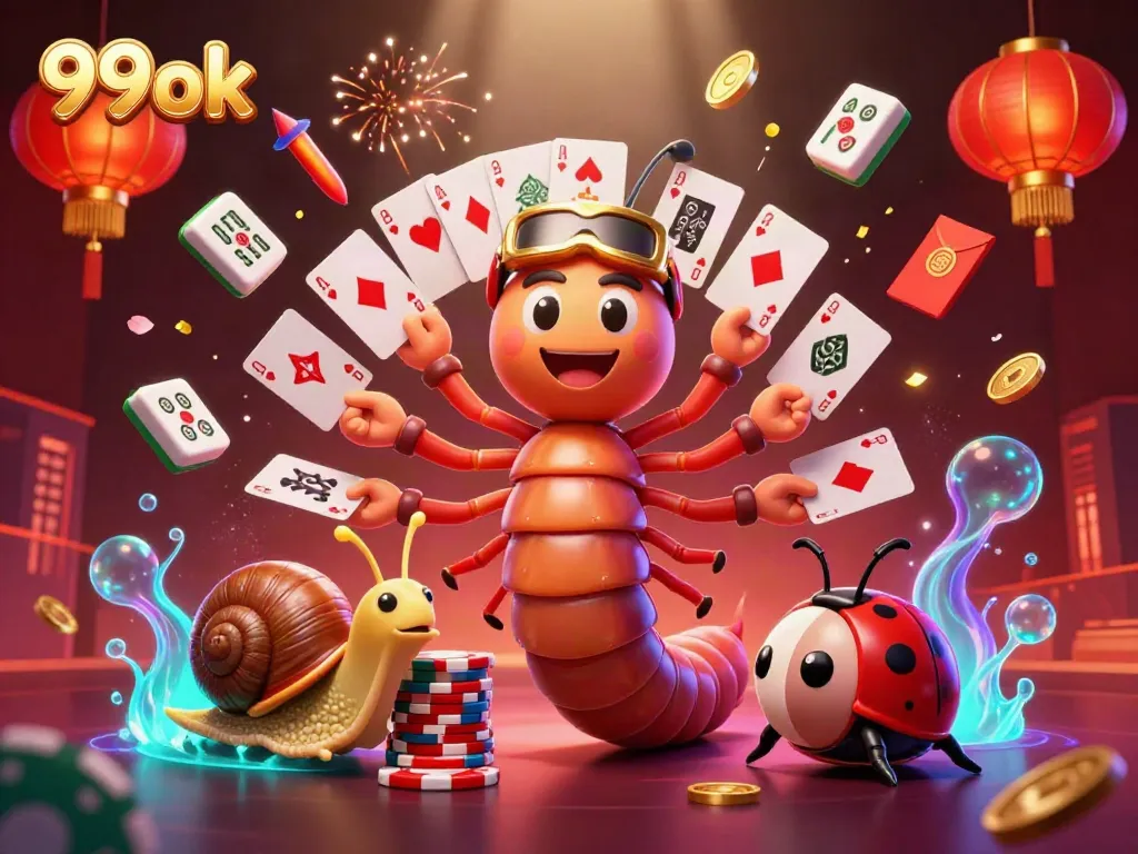 Win big with 99ok at a lively casino scene featuring exciting gaming elements.
