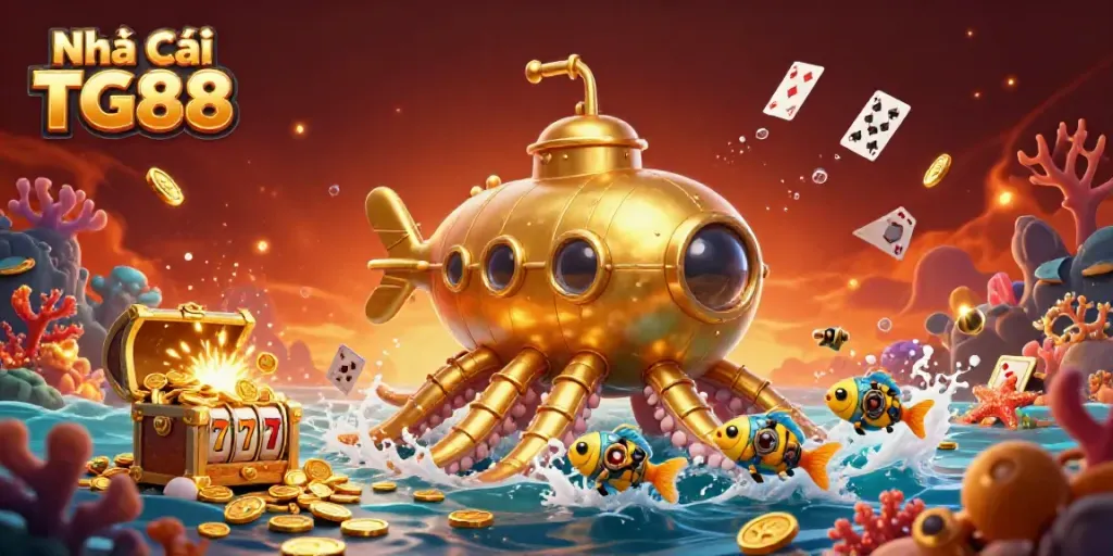 Experience thrilling gameplay at Nhà Cái TG88 with an immersive underwater casino scene.