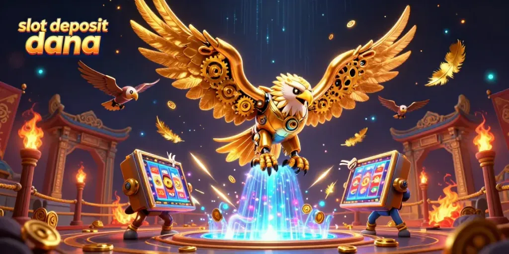 Experience thrilling gameplay with slot deposit dana in a vibrant 3D casino scene.