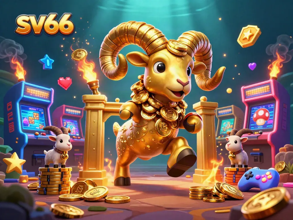 Engage with sv66 in this vibrant, colorful casino-themed 3D illustration showcasing competition and excitement.
