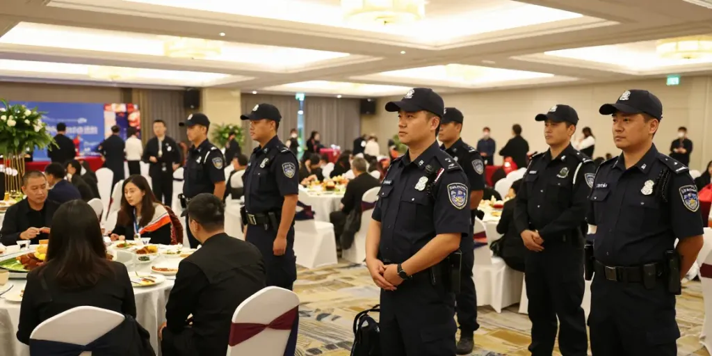 Security Guards monitoring an event, showcasing local community service and professionalism.