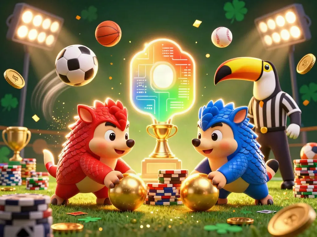 Engage with b52 action as rival pangolins bowl through poker chips in this vibrant casino scene.