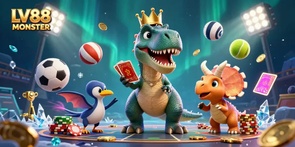 Experience the captivating LV88 MONSTER with gamblers enjoying action-packed casino games