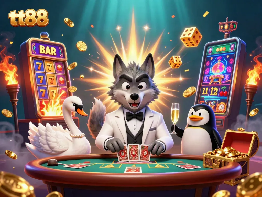 Join the fun at tt88 with vibrant 3D characters celebrating casino wins and excitement.