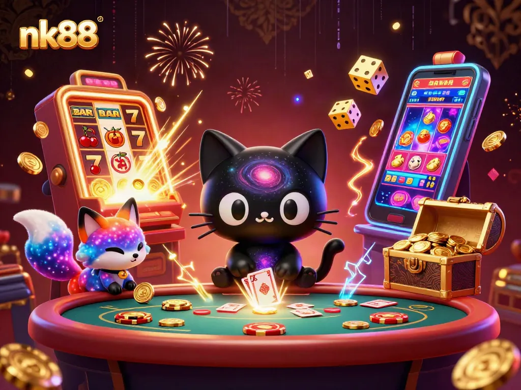 Win big at nk88 with a cosmic casino featuring vibrant characters and exciting game elements.