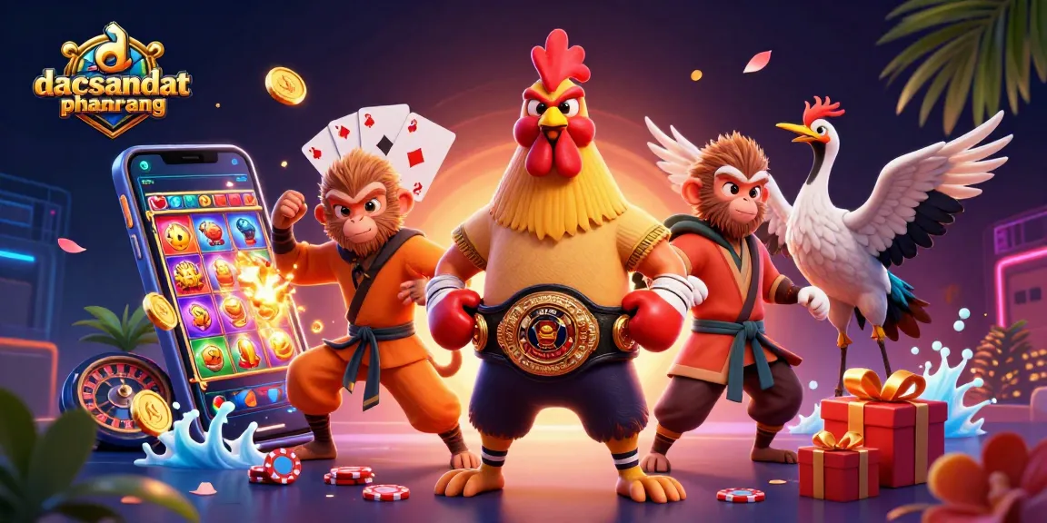 dacsandatphanrang brings vibrant action through a 3D gaming illustration featuring animated casino characters and dynamic game elements.