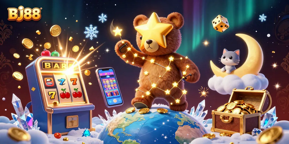 BJ88 attracts excitement through a vibrant 3D casino scene filled with rich visual elements.