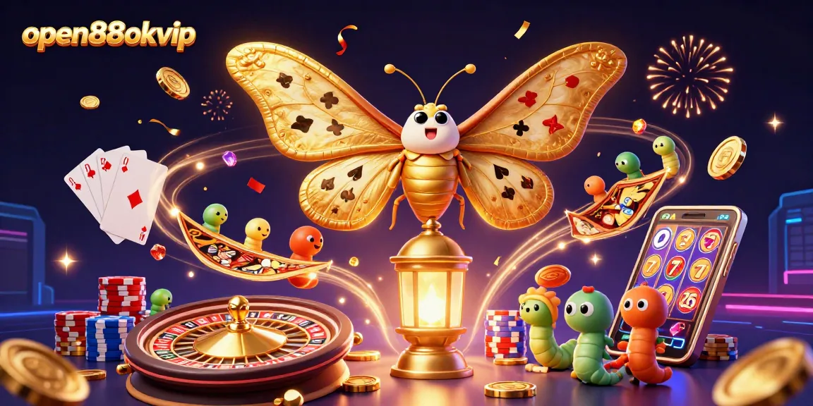 Experience thrilling gameplay with open88okvip featuring a magnificent atlas moth and dynamic casino elements.