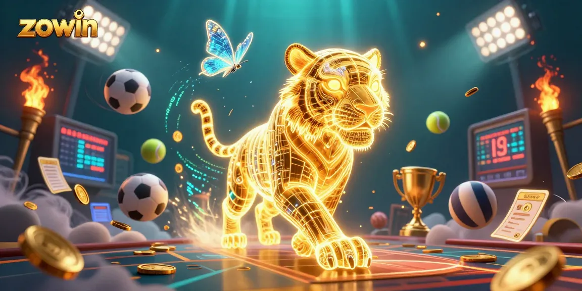 Experience thrilling betting action with Zowin as the vibrant casino landscape captures dynamic gaming elements.