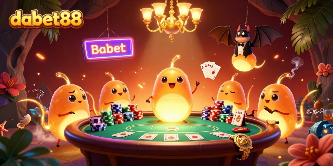 Dabet88 illuminates the casino experience with vibrant glowworms and a bat dealer, enhancing game excitement.
