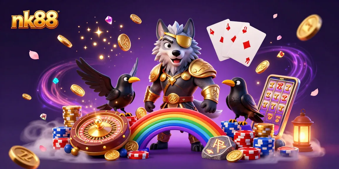 Experience thrilling gaming action at nk88 with vibrant casino elements and characters.