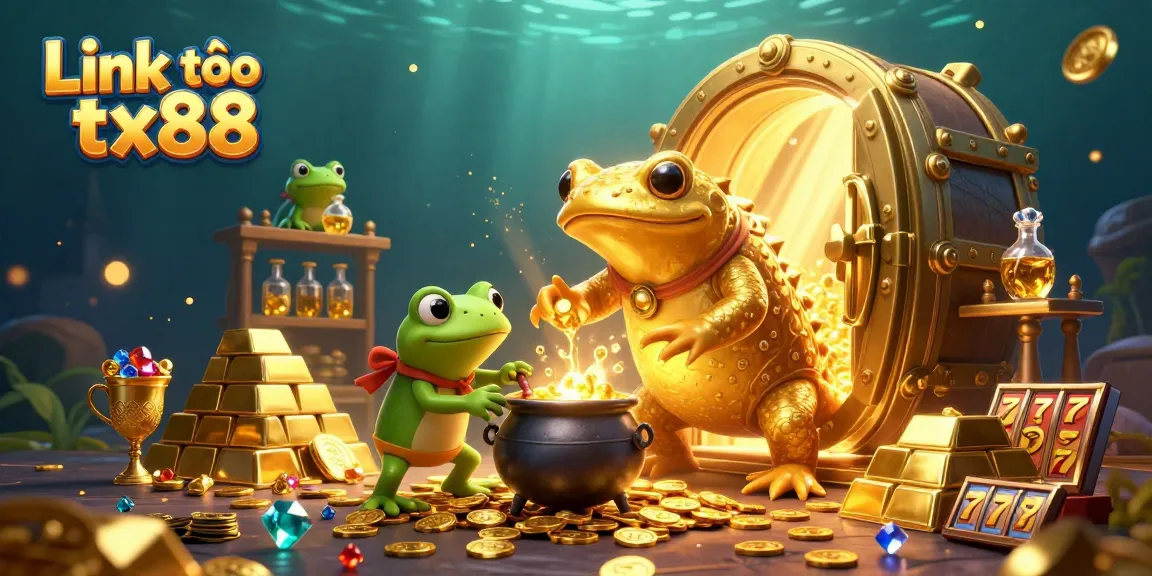 Link vào tx88 features a golden salamander alchemist crafting treasures in a vibrant casino scene.