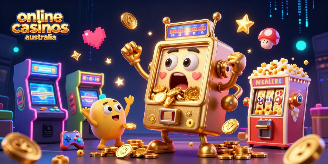 Experience thrilling moments at online casinos Australia with vibrant slot machines and colorful gaming elements.